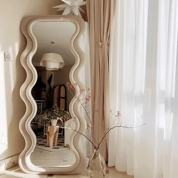Ebaregulaarne Kunsti Korrus Peegel Põhjamaade Disain Kaunistused Elutuba Laineline Raami Täispikkuses Peegel Home Design Spiegel Korea Decor