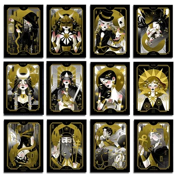 Kuld Moon Tarot Abstraktse Loll Keiser Printsess Plakatid, Pildid Lõuend Trükkimine Seina Art Pilt elutuba Home Decor